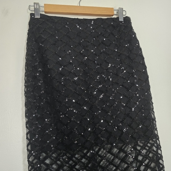 J. Crew Collection sequin Pencil Skirt in Black Evening Occasion Party Birthday - Picture 4 of 11